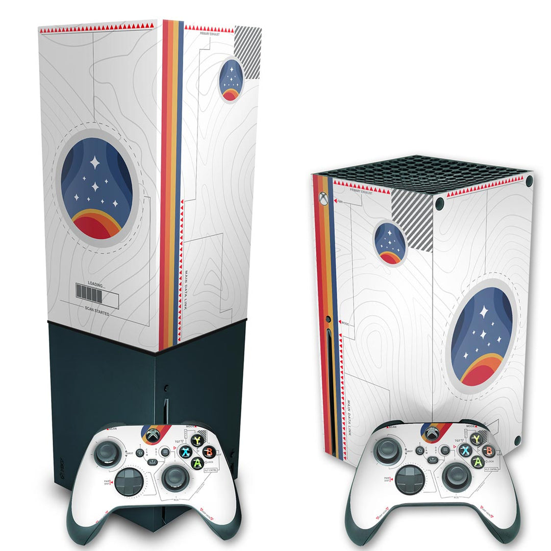 KIT Capa Anti Poeira e Skin Anti-Rage Xbox Series X Vertical - Starfield Edition - Pop Arte Skins - foto 2