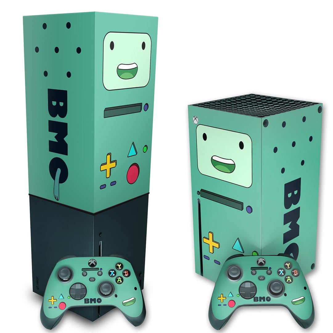 KIT Capa Anti Poeira e Skin Anti-Rage Xbox Series X Vertical - BMO Hora de Aventura - Pop Arte Skins - foto 2
