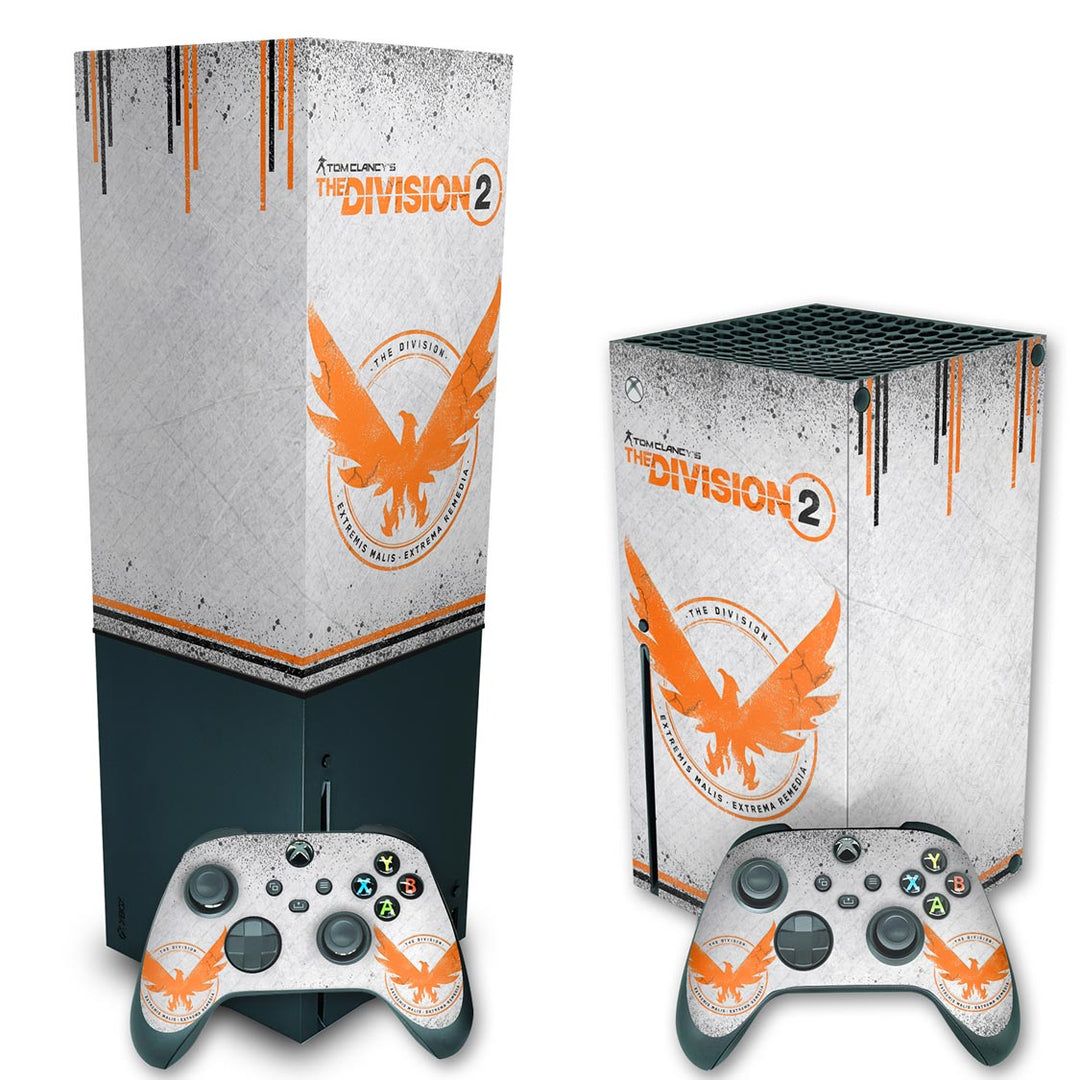 KIT Capa Anti Poeira e Skin Anti-Rage Xbox Series X Vertical - The Division 2 - Pop Arte Skins - foto 2