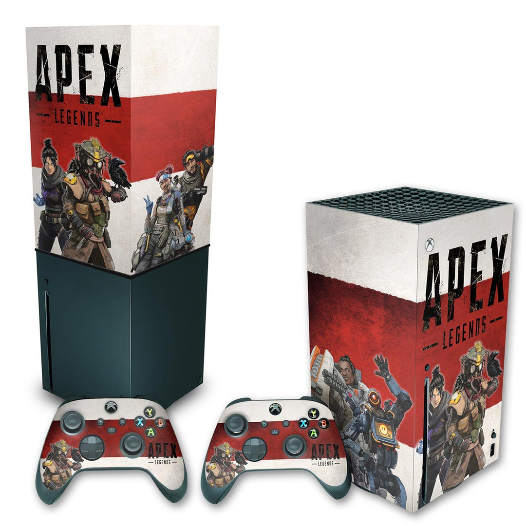 KIT Capa Anti Poeira e Skin Anti-Rage Xbox Series X Vertical - Apex Legends - Pop Arte Skins