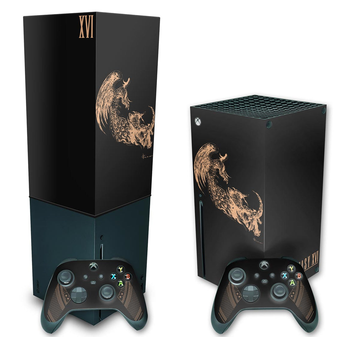 KIT Capa Anti Poeira e Skin Anti-Rage Xbox Series X Vertical - Final Fantasy XVI Edition - Pop Arte Skins - foto 2