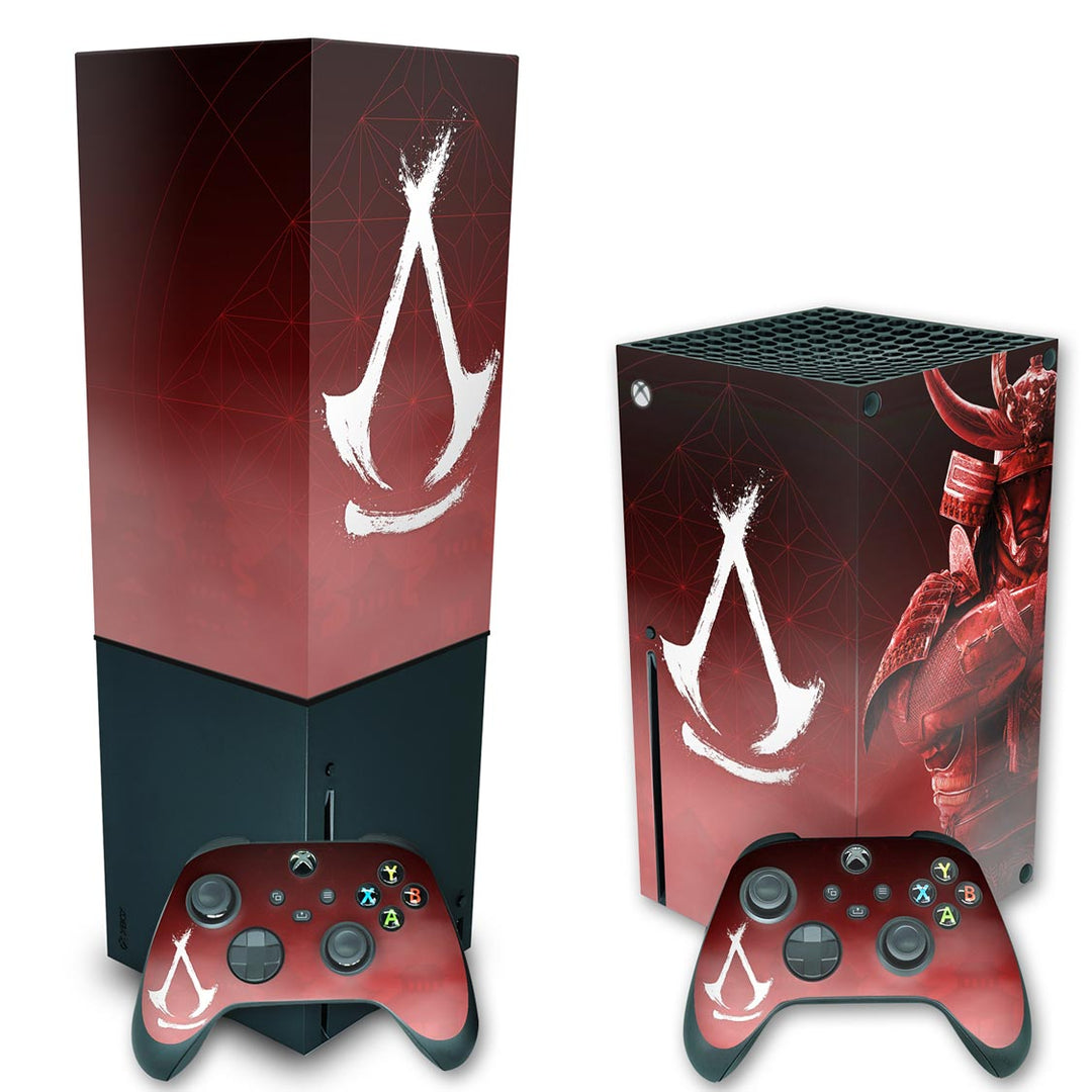 KIT Capa Anti Poeira e Skin Anti-Rage Xbox Series X Vertical - Assassin's Creed Shadows - Pop Arte Skins - foto 2