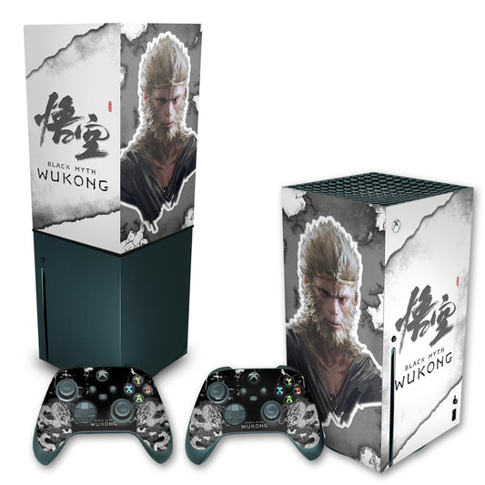 KIT Capa Anti Poeira e Skin Anti-Rage Xbox Series X Vertical - Black Myth: Wukong