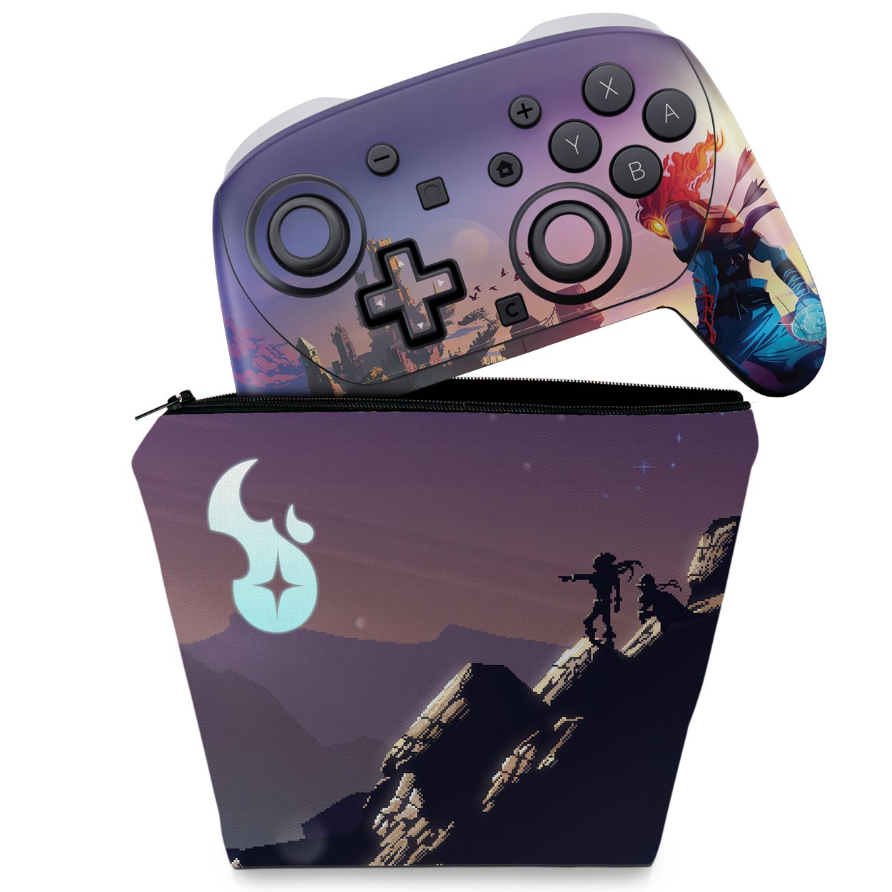 KIT Capa Case e Skin Anti-Rage Nintendo Switch 2 Pro Controle - Dead Cells