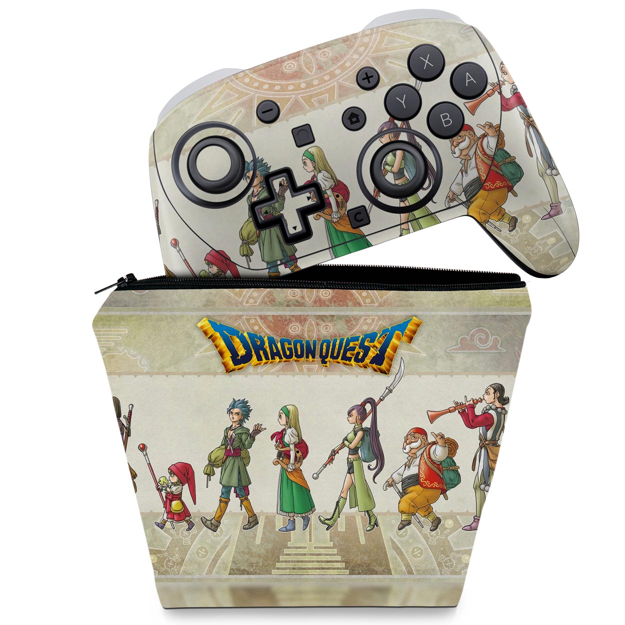 KIT Capa Case e Skin Anti-Rage Nintendo Switch 2 Pro Controle - Dragon Quest
