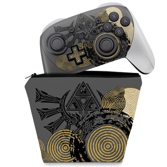 KIT Capa Case e Skin Anti-Rage Nintendo Switch 2 Pro Controle - Zelda Tears of the Kingdom Edition