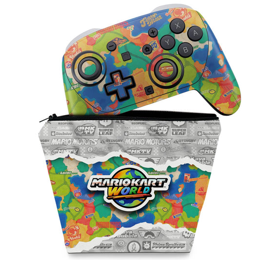 KIT Capa Case e Skin Anti-Rage Nintendo Switch 2 Pro Controle - Mario Kart World