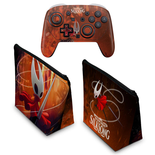 KIT Capa Case e Skin Anti-Rage Nintendo Switch 2 Pro Controle - Hollow Knight: Silksong