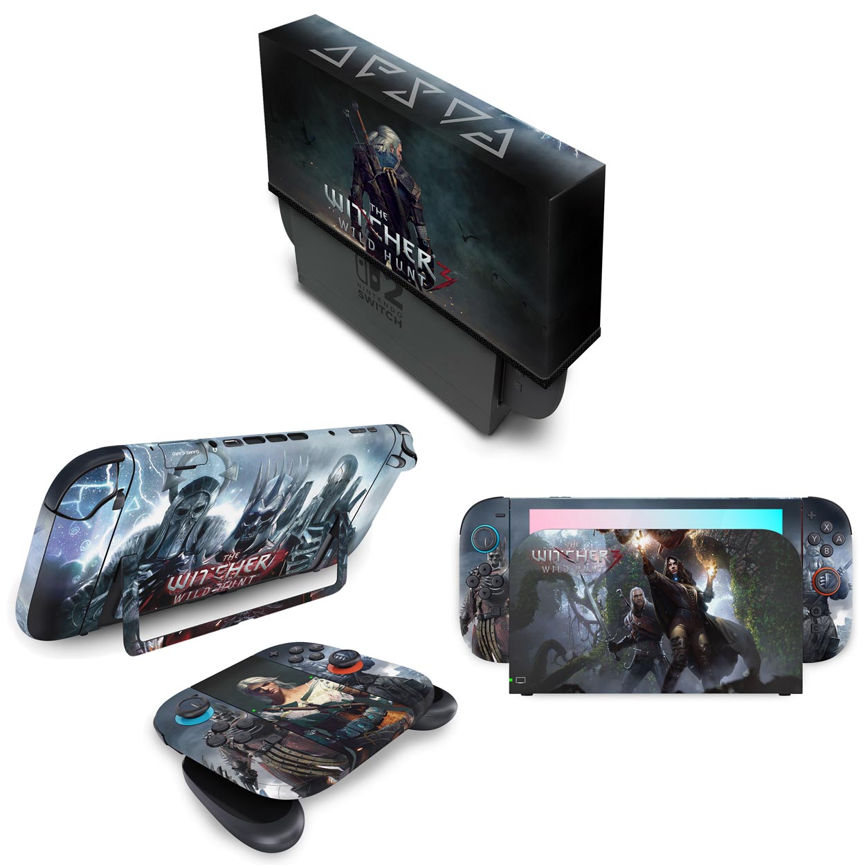 KIT Nintendo Switch 2 Skin Anti-Rage e Capa Anti Poeira - The Witcher 3: Wild Hunt