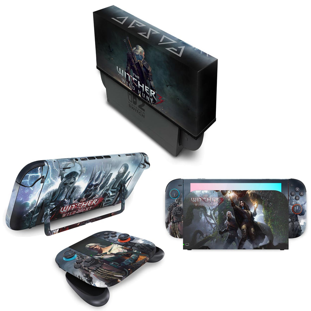 KIT Capa Anti Poeira e Skin Anti-Rage Nintendo Switch 2 - The Witcher 3: Wild Hunt