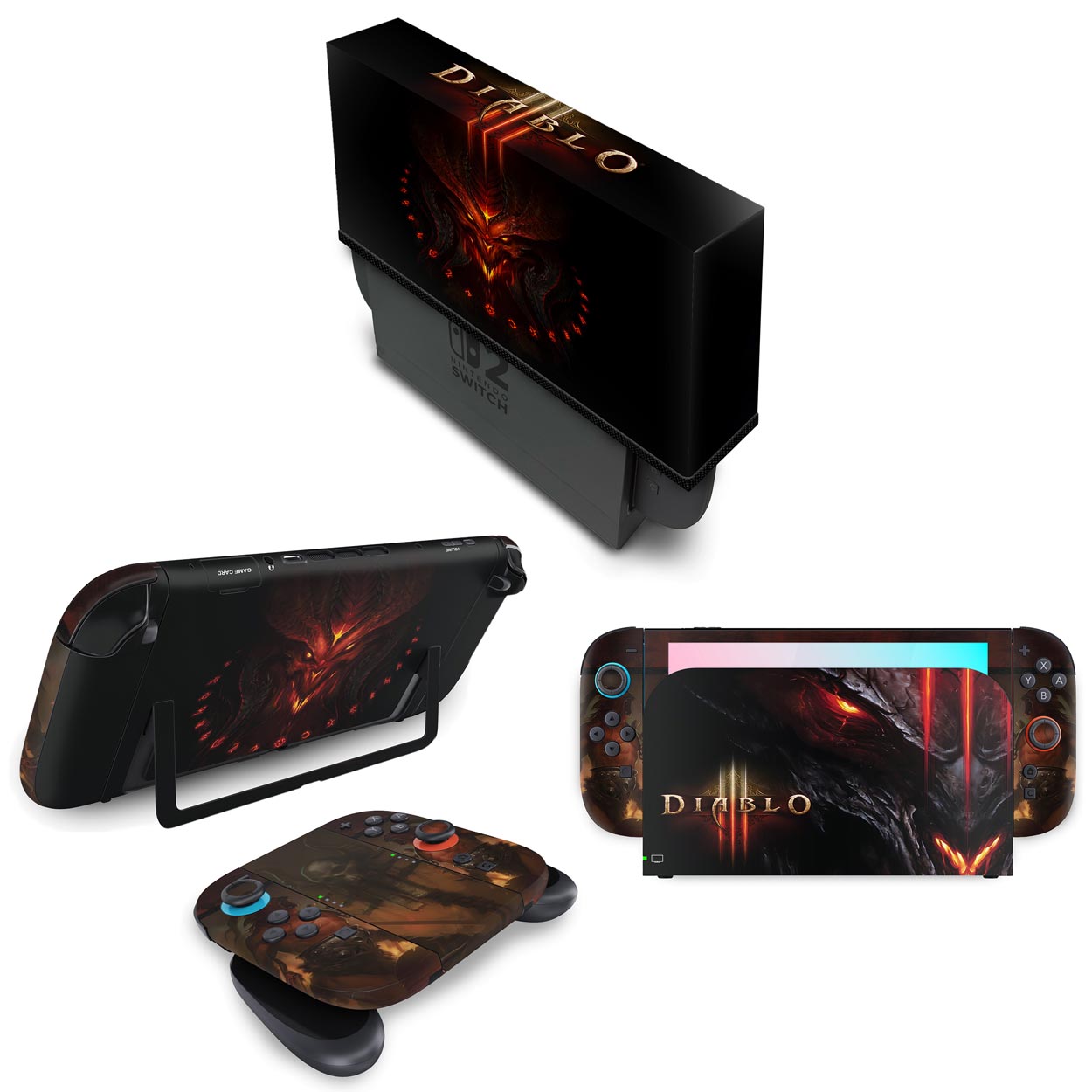 KIT Capa Anti Poeira e Skin Anti-Rage Nintendo Switch 2 - Diablo Iii