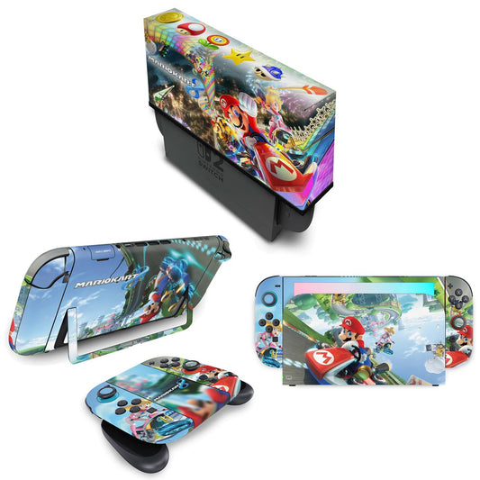 KIT Capa Anti Poeira e Skin Anti-Rage Nintendo Switch 2 - Mario Kart 8