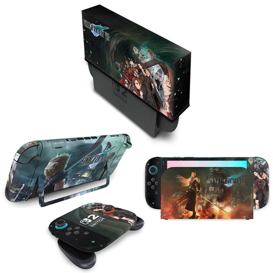 KIT Capa Anti Poeira e Skin Anti-Rage Nintendo Switch 2 - Final Fantasy Vii Remake