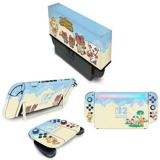 KIT Capa Anti Poeira e Skin Anti-Rage Nintendo Switch 2 - Animal Crossing
