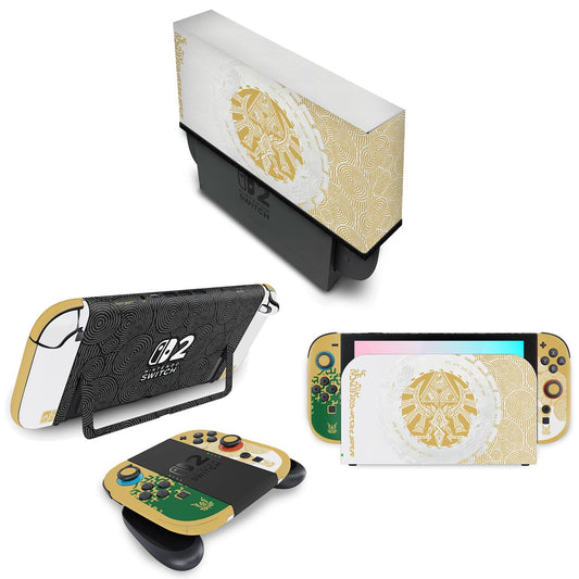 KIT Capa Anti Poeira e Skin Anti-Rage Nintendo Switch 2 - Zelda Tears of the Kingdom Edition