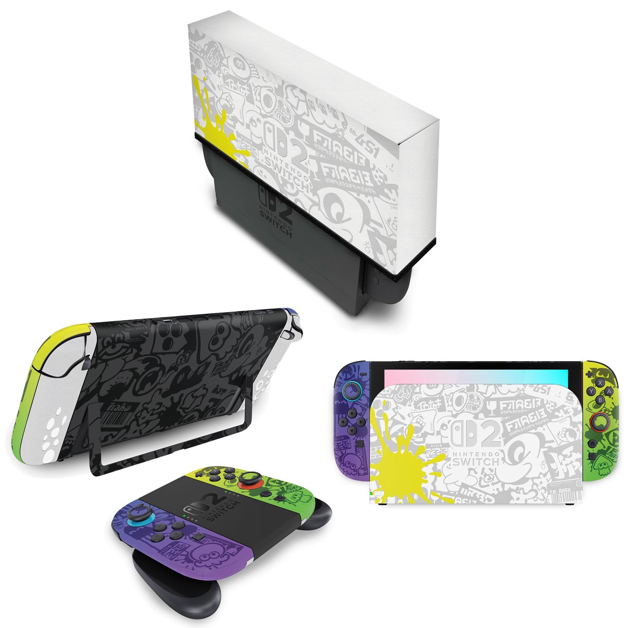 KIT Nintendo Switch 2 Skin Anti-Rage e Capa Anti Poeira - Modelo 066