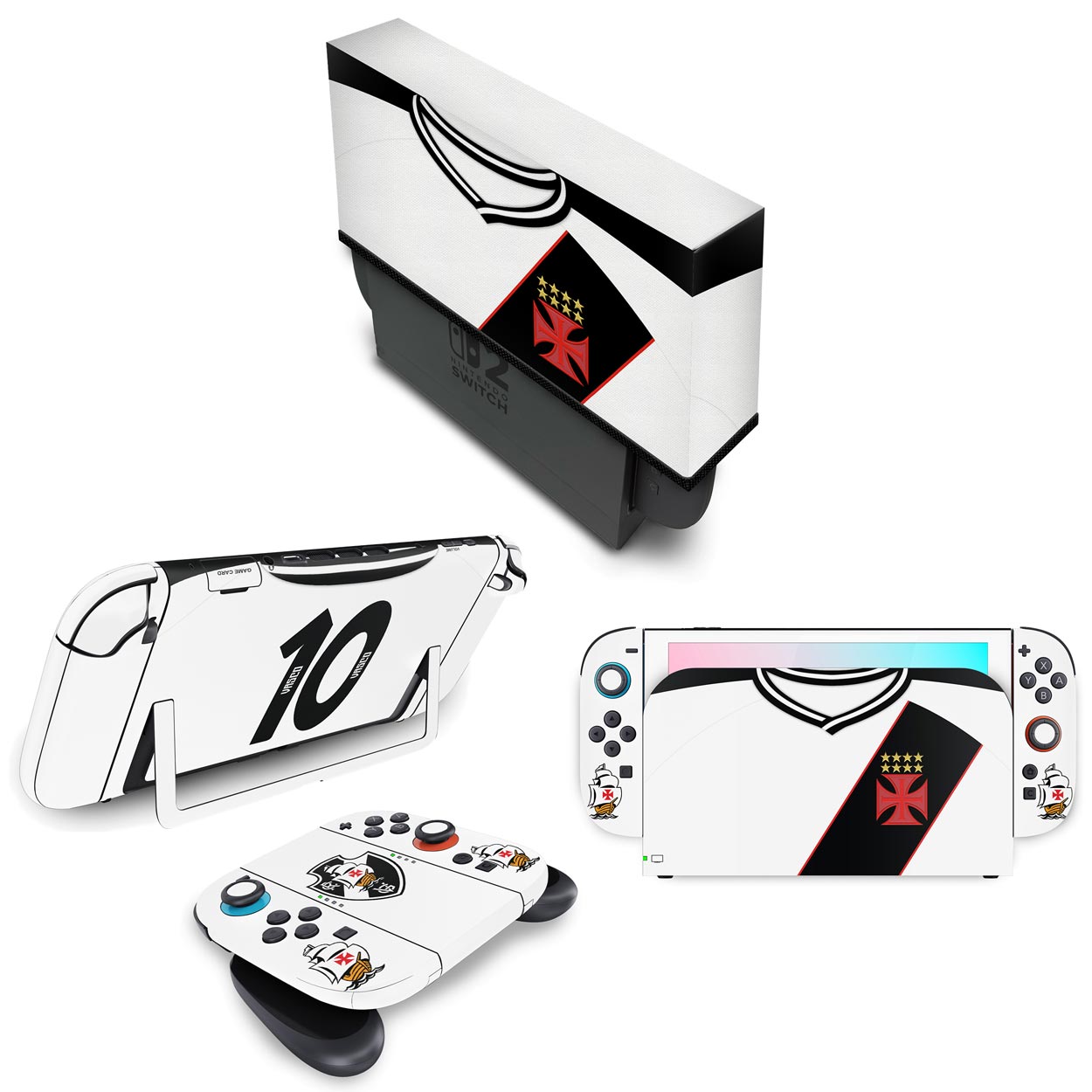 KIT Nintendo Switch 2 Skin Anti-Rage e Capa Anti Poeira - Vasco B