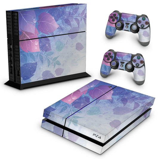 Skin Anti-Rage PS4 Fat - Folhas Lilás