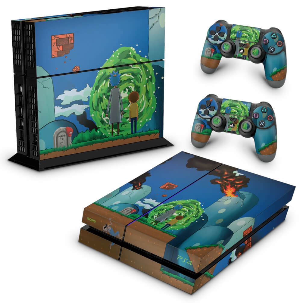 Skin Anti-Rage PS4 Fat - Rick And Morty Mario - Pop Arte Skins
