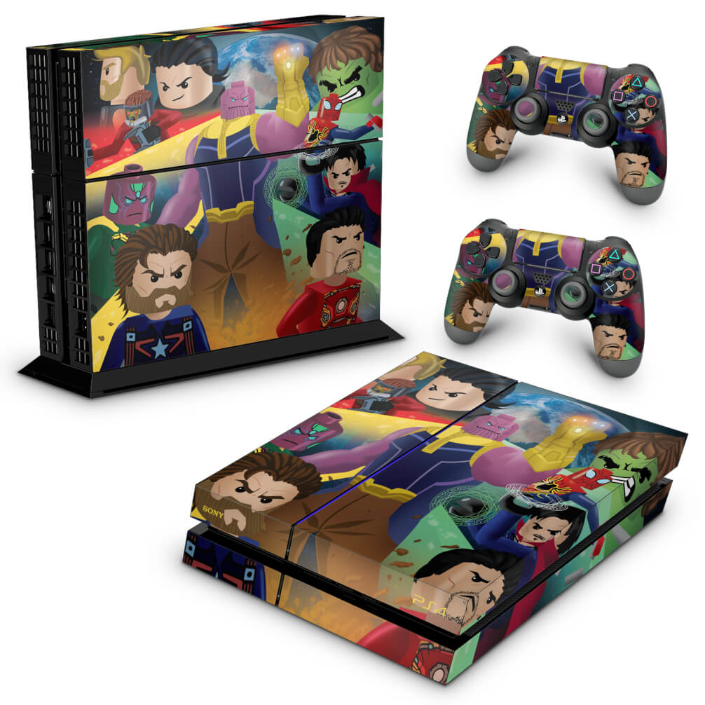 Skin Anti-Rage PS4 Fat - Lego Avengers Vingadores - Pop Arte Skins