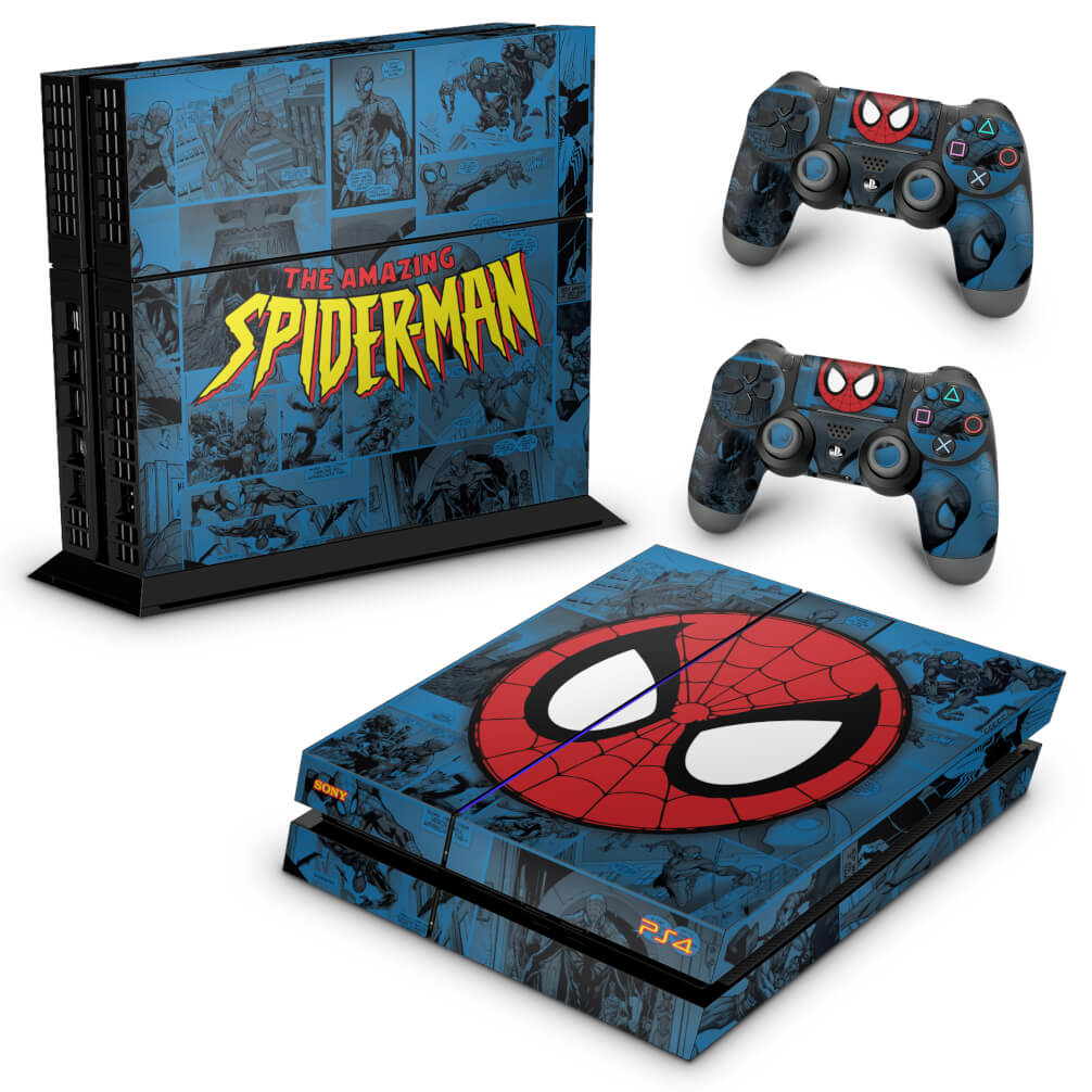 Skin Anti-Rage PS4 Fat - Homem-Aranha Spider-Man Comics - Pop Arte Skins
