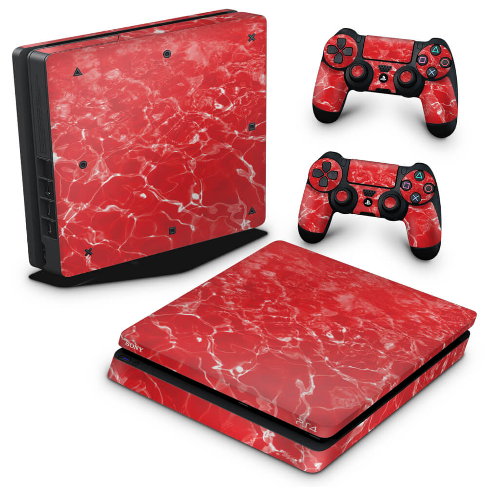 Skin Anti-Rage PS4 Slim - Aquático Água Vermelha