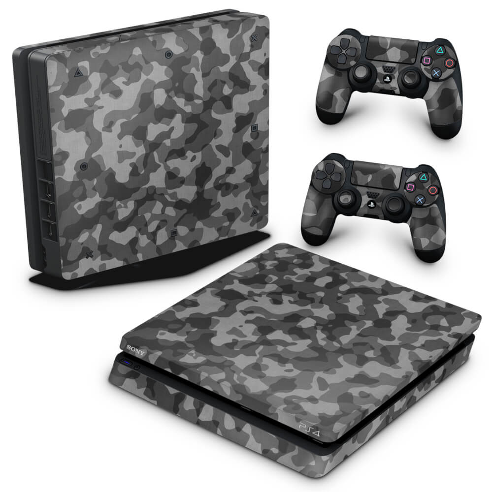 Skin Anti-Rage PS4 Slim - Camuflagem Cinza