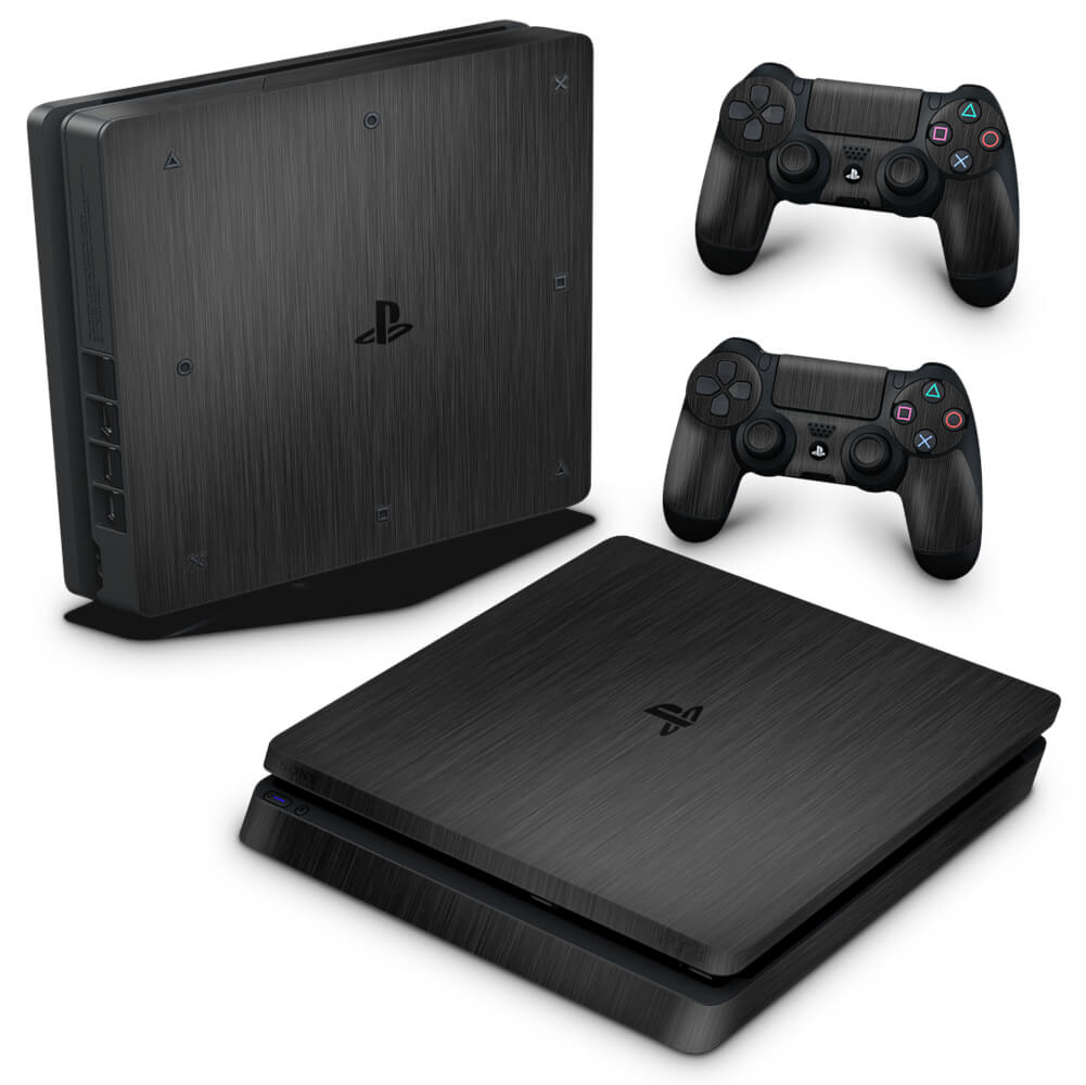 Skin Anti-Rage PS4 Slim - Aço Escovado Preto
