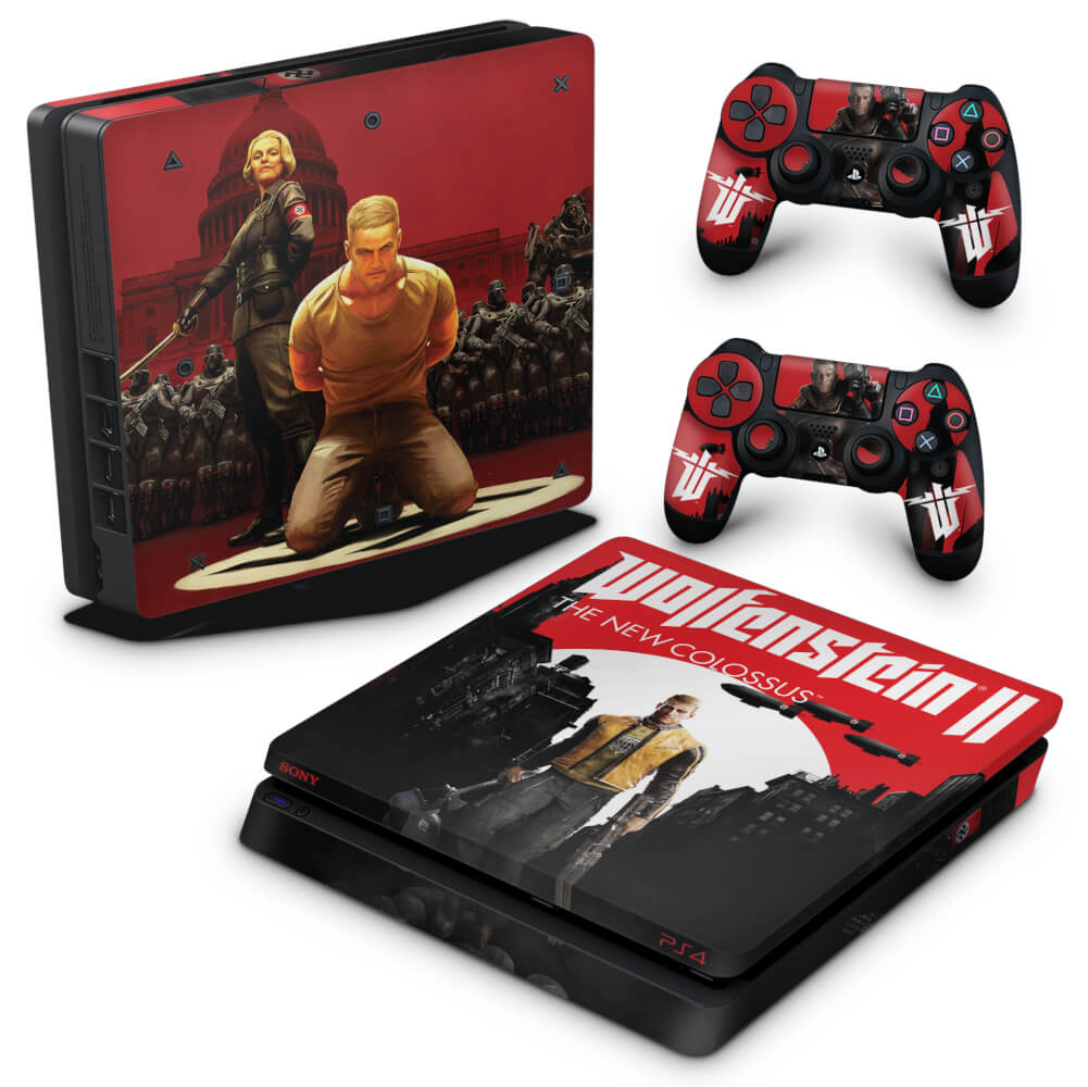 Skin Anti-Rage PS4 Slim - Wolfenstein 2 New Order
