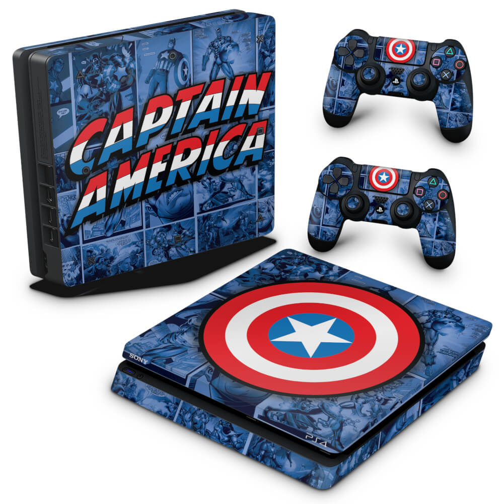 Skin Anti-Rage PS4 Slim - Capitão América Comics