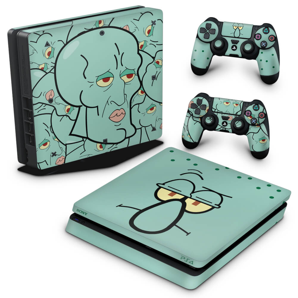 Skin Anti-Rage PS4 Slim - Lula Molusco Bob Esponja