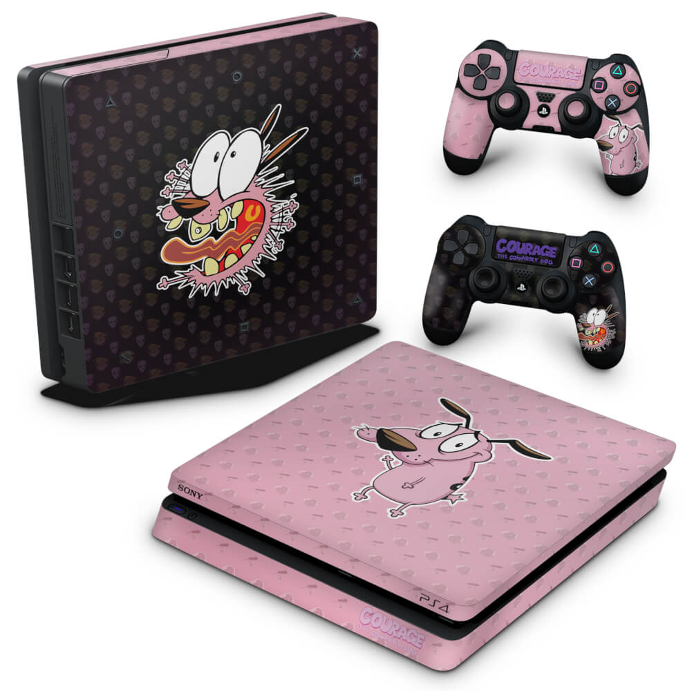 Skin Anti-Rage PS4 Slim - Coragem: O cão covarde