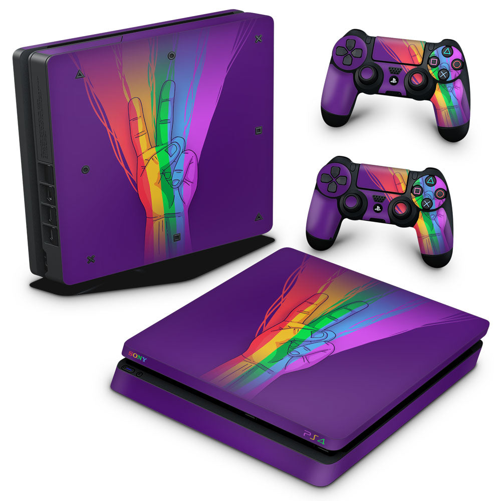 Skin Anti-Rage PS4 Slim - Rainbow Colors Colorido