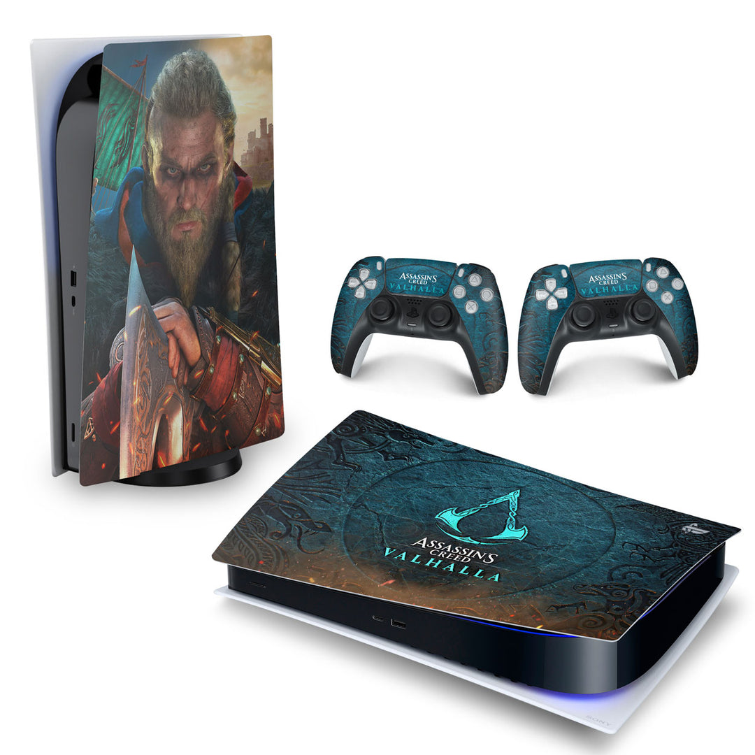 Skin Anti-Rage PS5 Fat Horizontal - Assassin's Creed Valhalla - Pop Arte Skins - foto 4