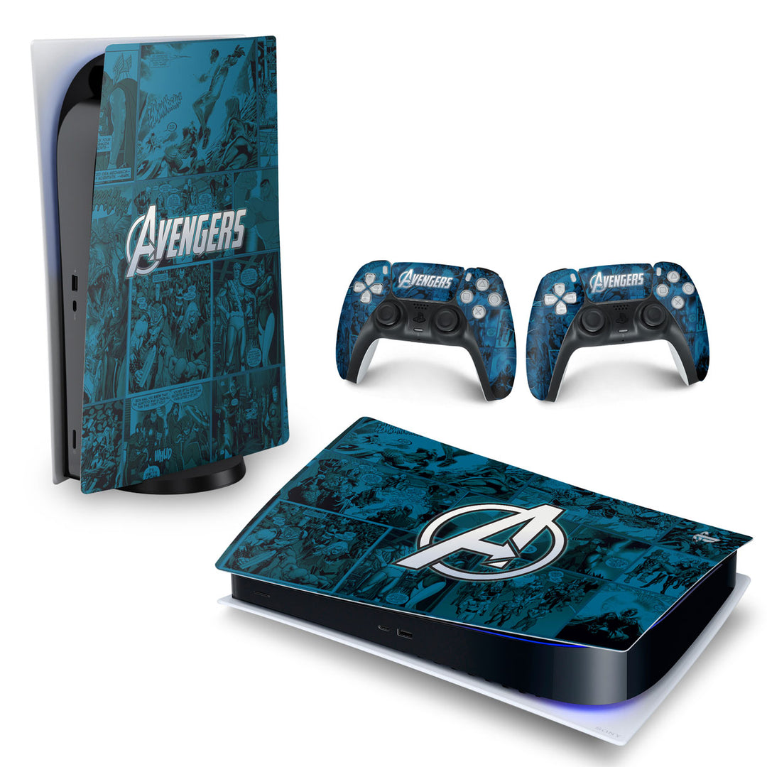 Skin Anti-Rage PS5 Fat Horizontal - Avengers Vingadores Comics - Pop Arte Skins - foto 4