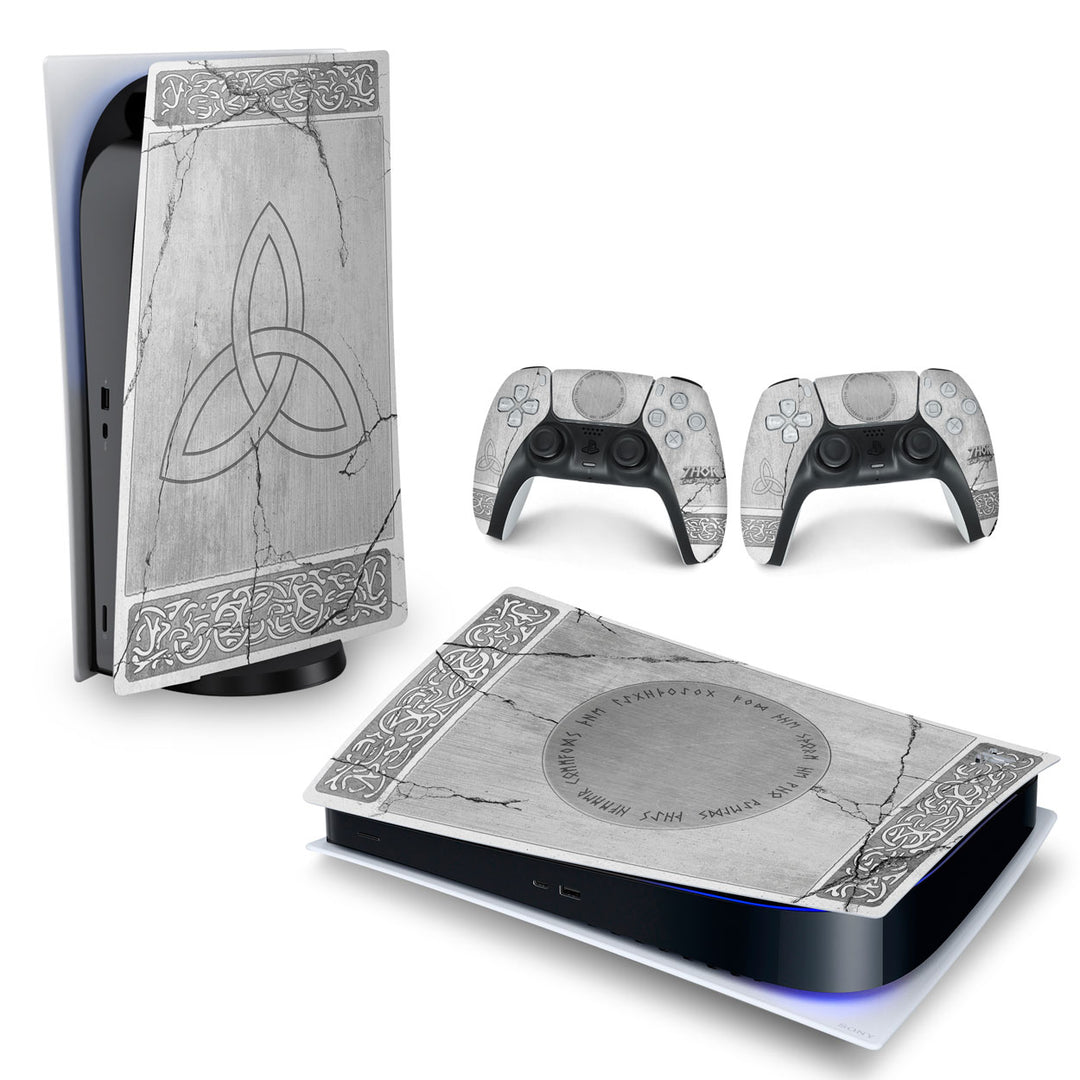Skin Anti-Rage PS5 Fat Horizontal - Mjolnir Thor Amor e Trovão - Pop Arte Skins - foto 4