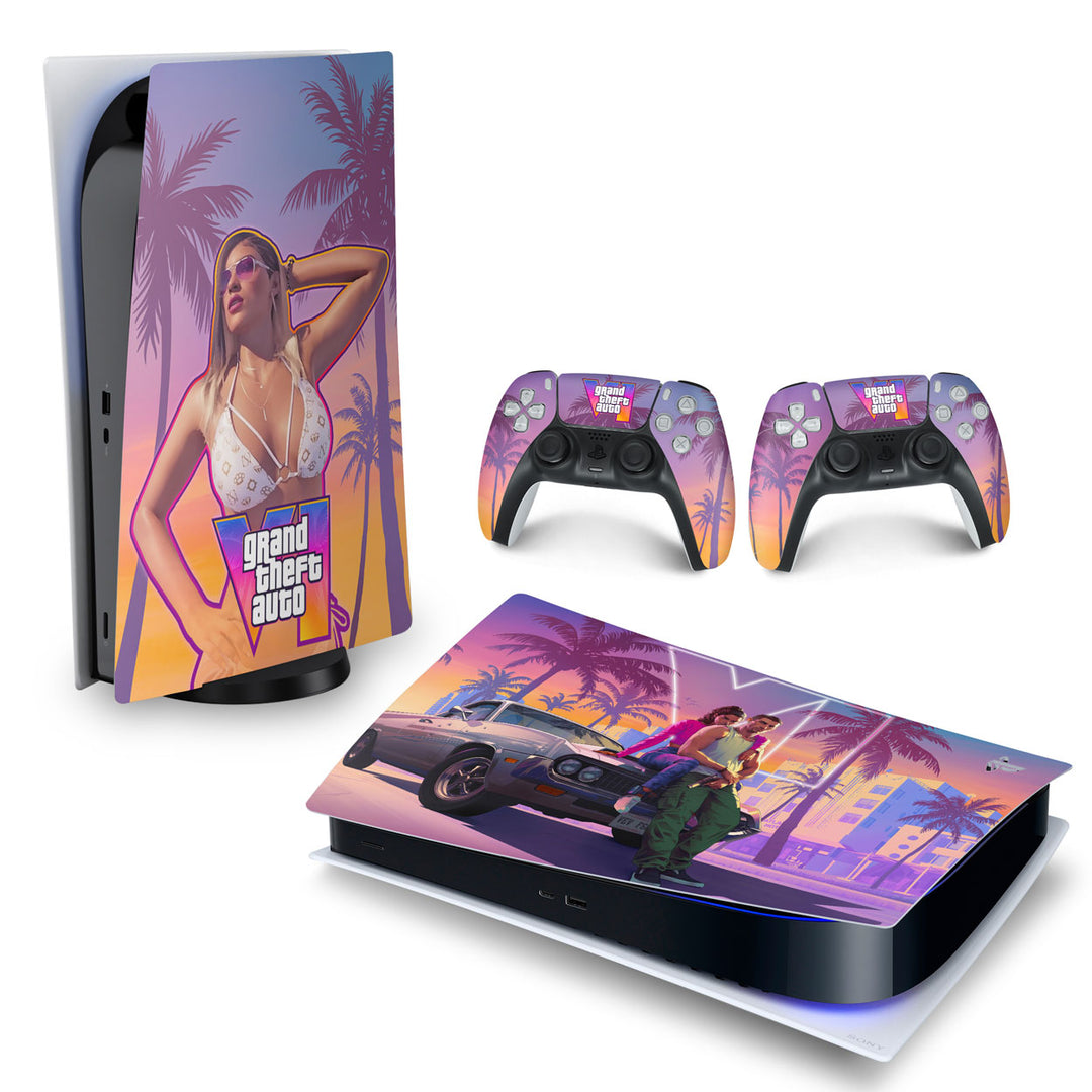Skin Anti-Rage PS5 Fat Horizontal - GTA 6 VI - Pop Arte Skins - foto 4