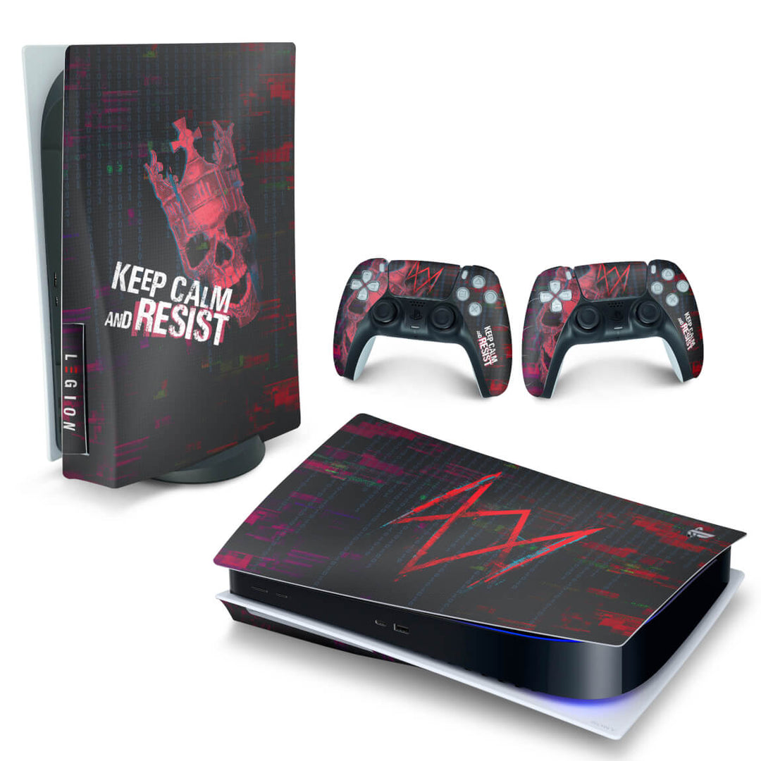 Skin Anti-Rage PS5 Fat Horizontal - Watch Dogs Legion - Pop Arte Skins