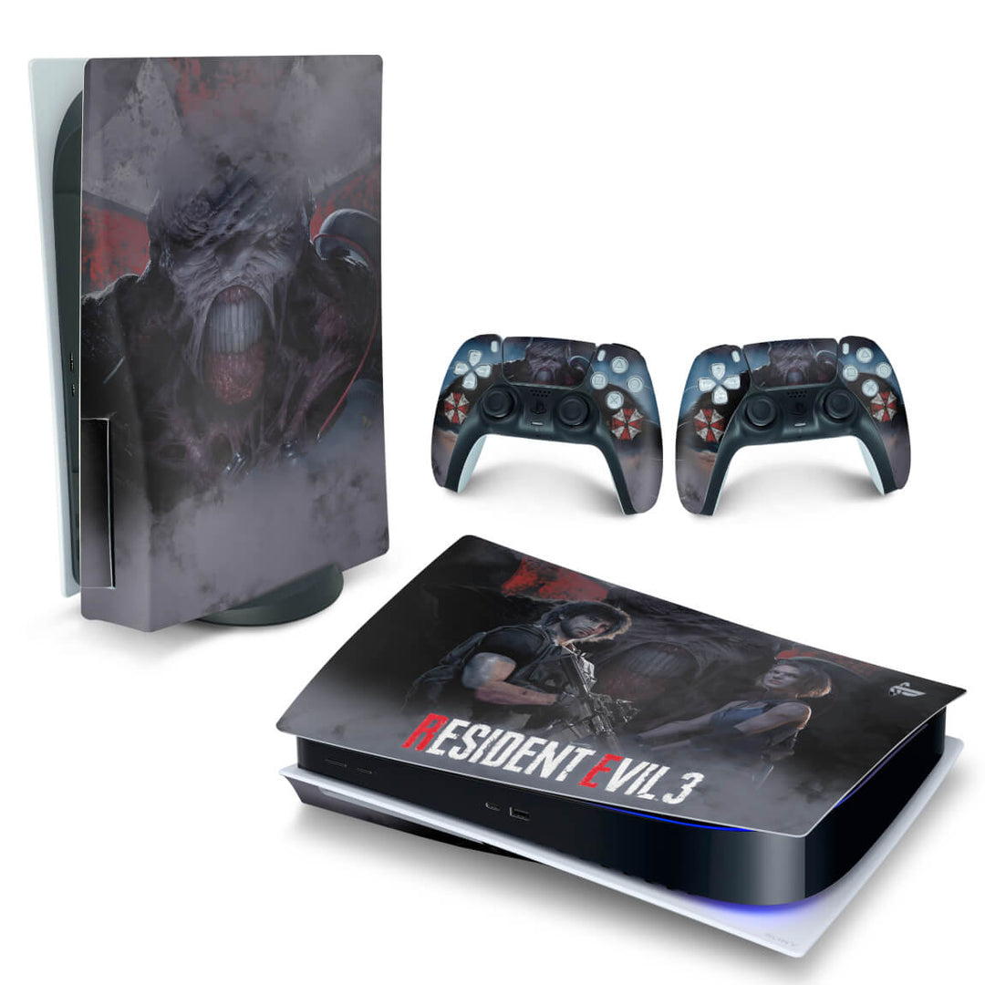 Skin Anti-Rage PS5 Fat Horizontal - Resident Evil 3 Remake - Pop Arte Skins