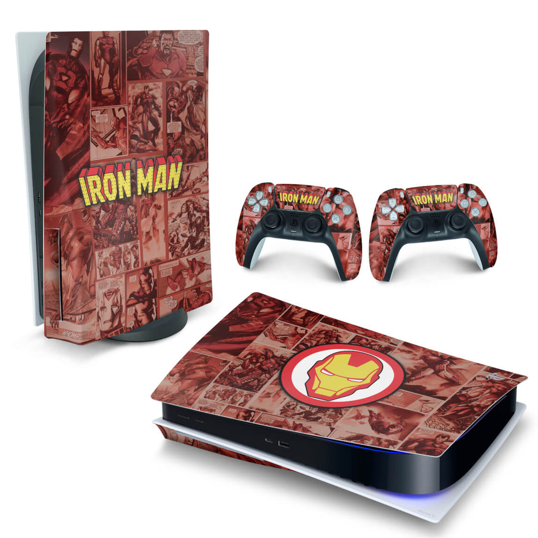 Skin Anti-Rage PS5 Fat Horizontal - Homem De Ferro Comics - Pop Arte Skins