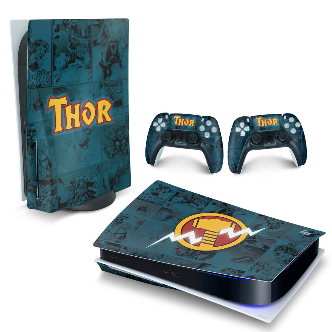 Skin Anti-Rage PS5 Fat Horizontal - Thor Comics - Pop Arte Skins