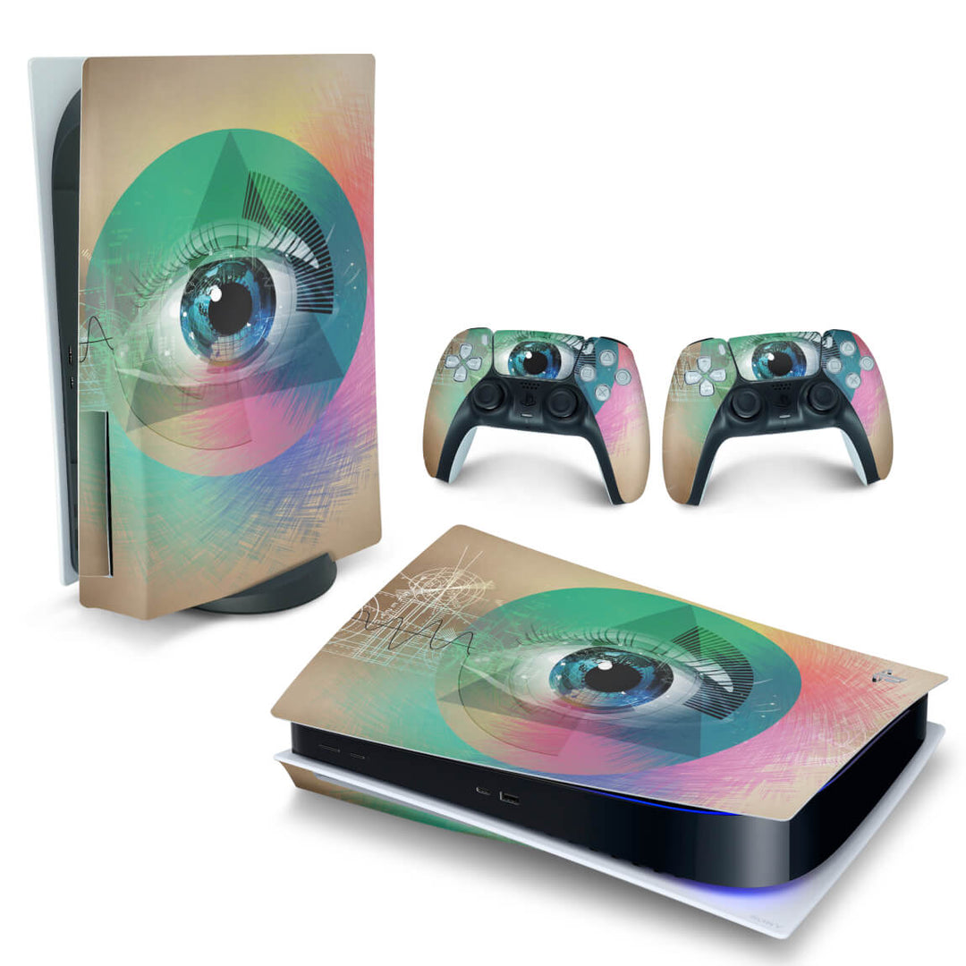 Skin Anti-Rage PS5 Fat Horizontal - Abstrato #89 - Pop Arte Skins
