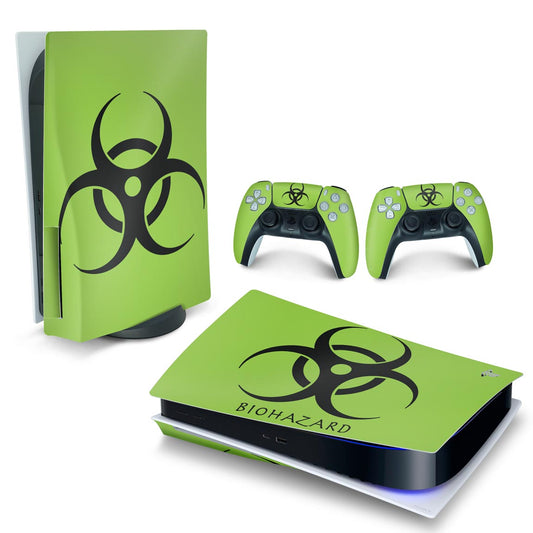 Skin Anti-Rage PS5 Fat Horizontal - Biohazard Radioativo