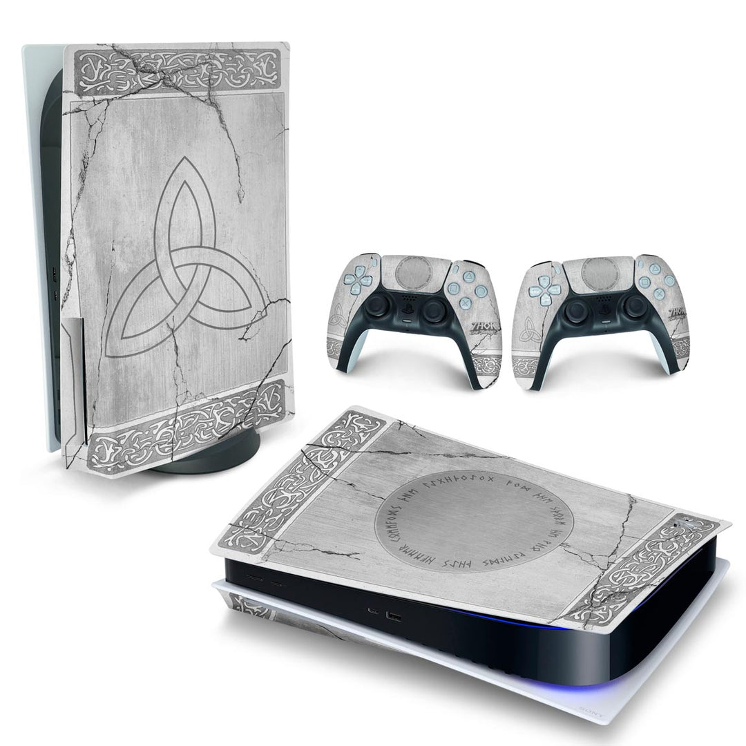 Skin Anti-Rage PS5 Fat Horizontal - Mjolnir Thor Amor e Trovão - Pop Arte Skins