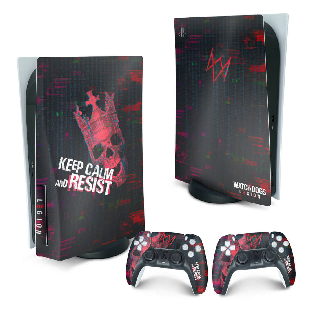 Skin Anti-Rage PS5 Fat Vertical - Watch Dogs Legion - Pop Arte Skins
