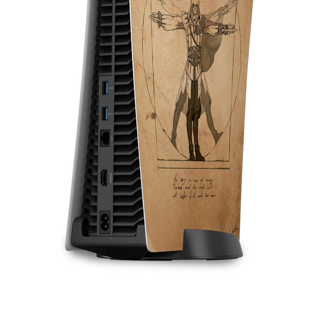 Skin Anti-Rage PS5 Fat Vertical - Assassin’S Creed Vitruviano - Pop Arte Skins - foto 4