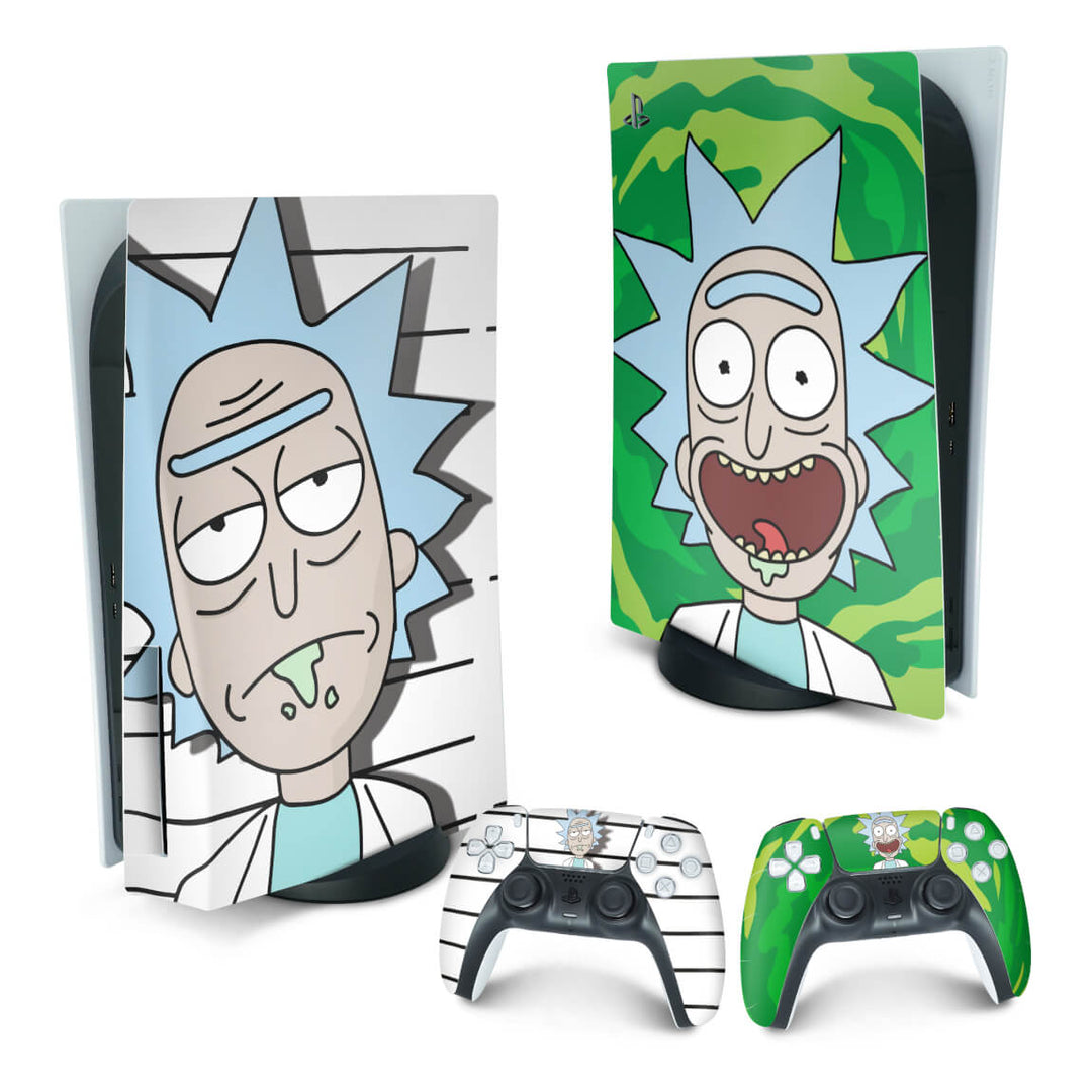 Skin Anti-Rage PS5 Fat Vertical - Rick And Morty - Pop Arte Skins