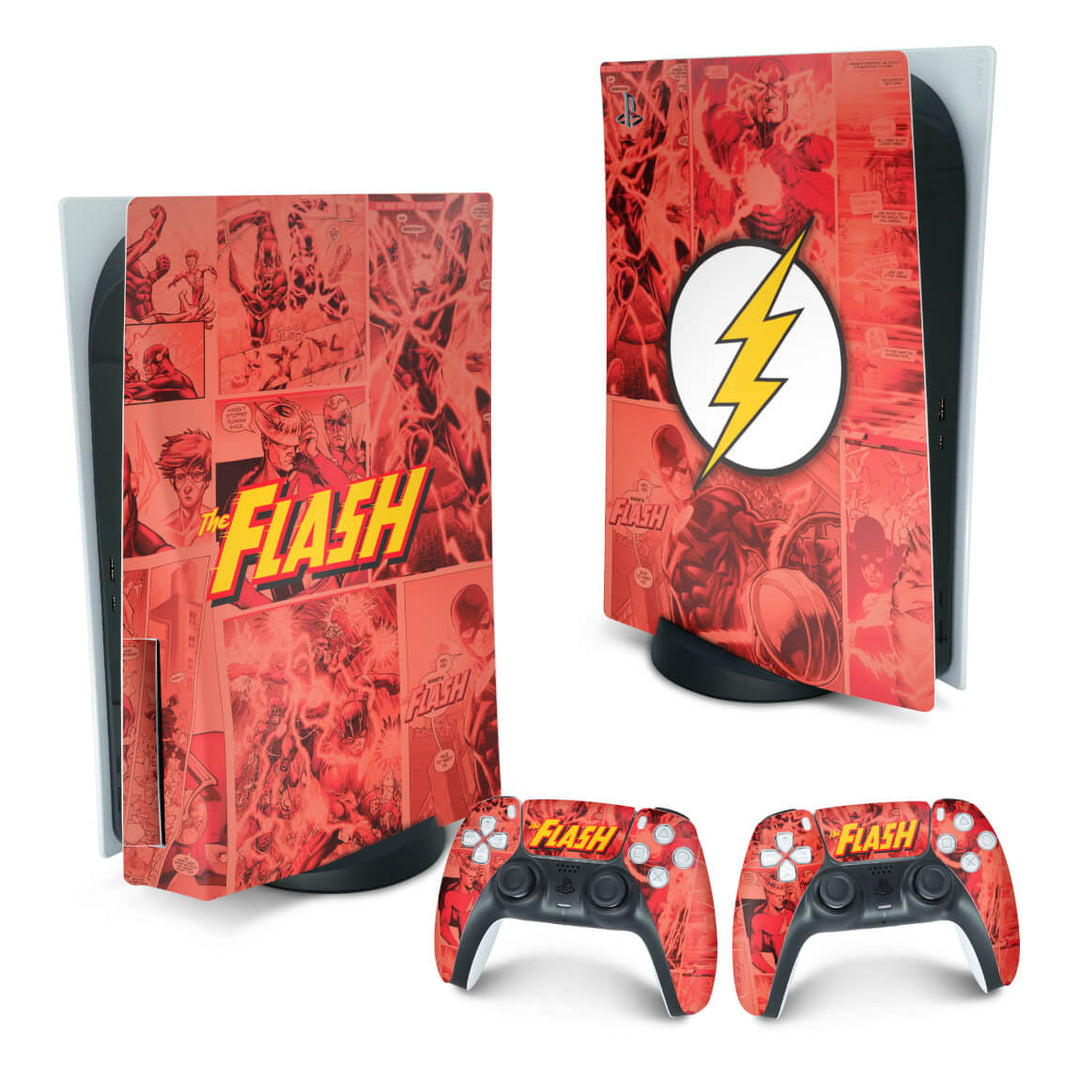 Skin Anti-Rage PS5 Fat Vertical - The Flash Comics - Pop Arte Skins
