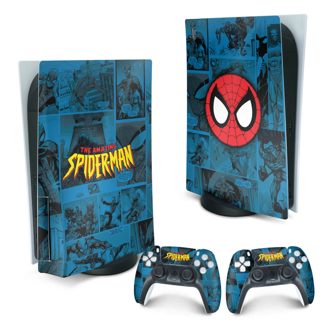Skin Anti-Rage PS5 Fat Vertical - Homem-Aranha Spider-Man Comics - Pop Arte Skins
