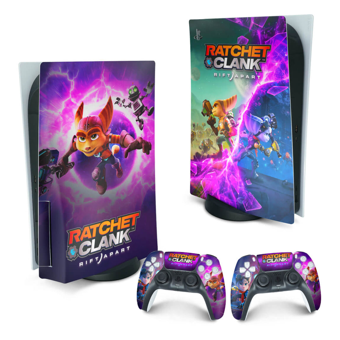Skin Anti-Rage PS5 Fat Vertical - Ratchet & Clank Rift Apart - Pop Arte Skins